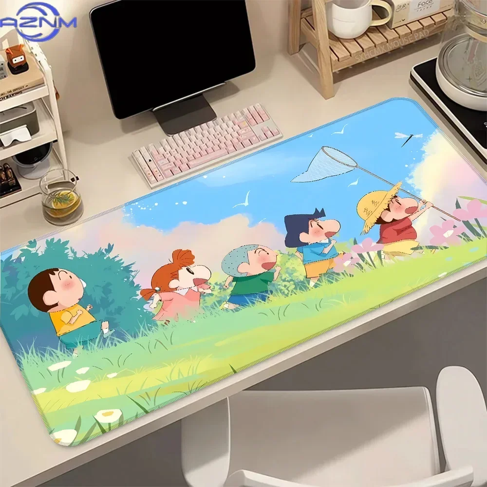 Crayon Shin-chan Anime Cute Large Mouse Pad Non-Slip Rubber Gaming Desk Mat Extended Keyboard Carpet for Home Office Student