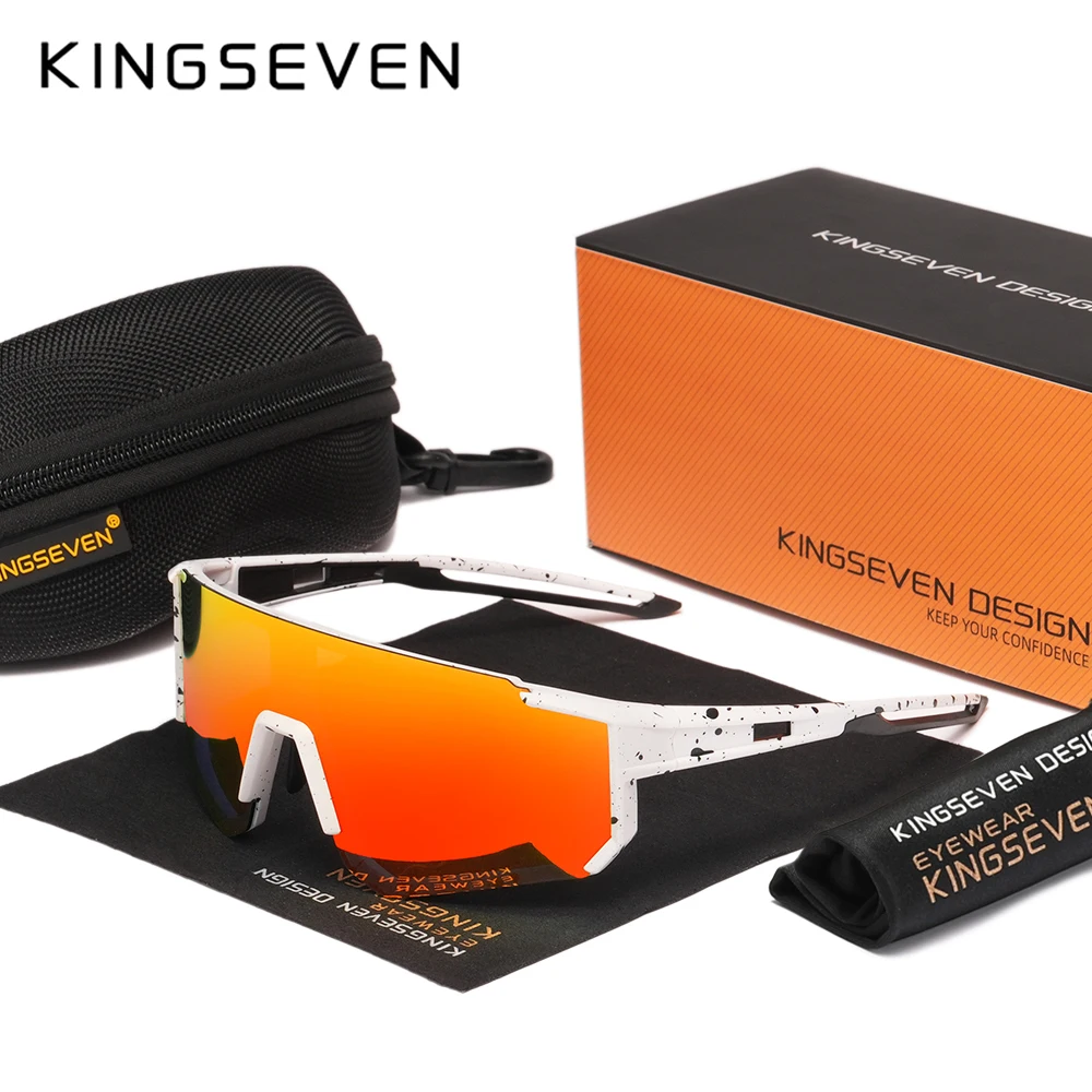 

KINGSEVEN солнцезащитные очки в большой оправе для велоспорта, мужские и женские поляризационные спортивные велосипедные очки, антибликовые очки для скалолазания
