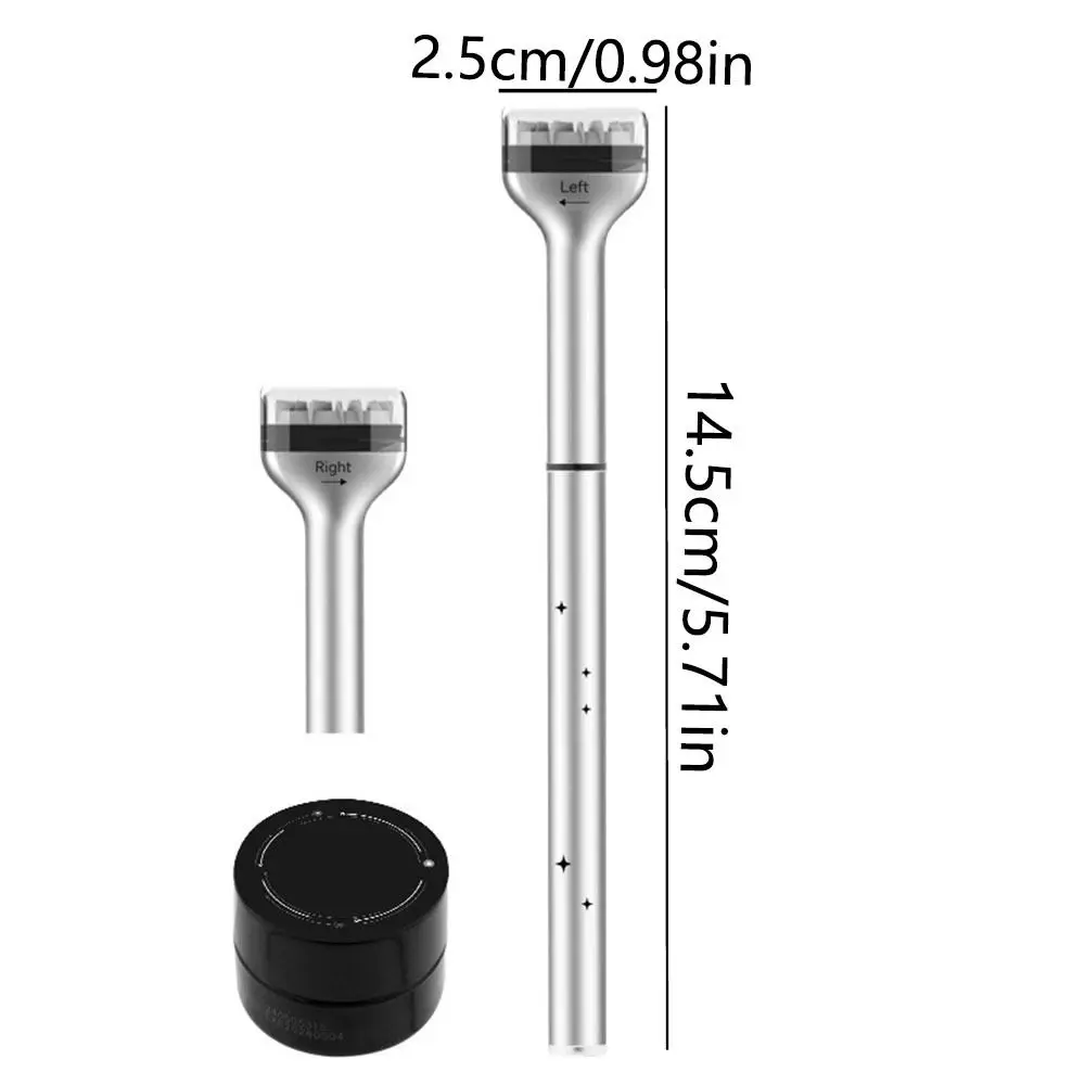 Caneta para carimbo de cílios inferiores 3 em 1, à prova de suor, preto/marrom, extensão de cílios inferiores, maquiagem rápida, à prova d'água, ferramenta para cílios diy