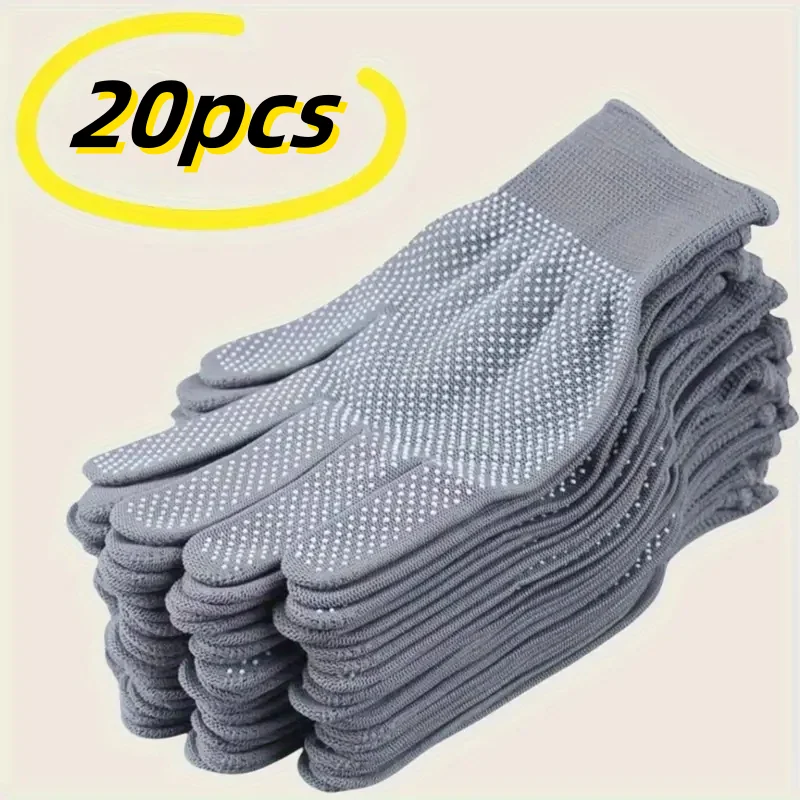 20 قطعة من قفازات النايلون - قابلة للتنفس وغير قابلة للانزلاق لركوب الدراجات وصيد الأسماك والتخييم - متعددة الألوان للجنسين