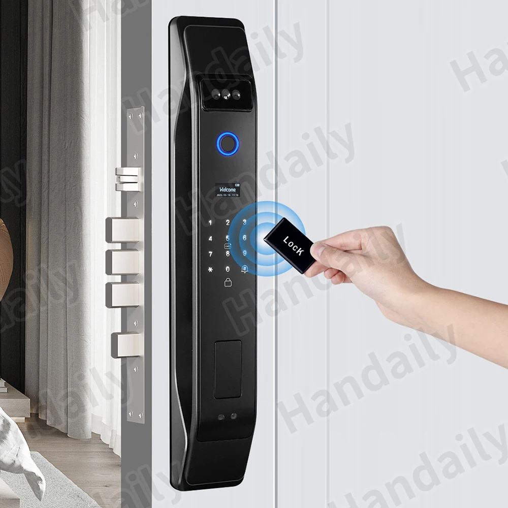 الأمن الإلكتروني تويا واي فاي سيرادورا ذكي بصمة الإصبع الرقمية التعرف على الوجه قفل الباب الذكي مع كاميرا للمنزل #3