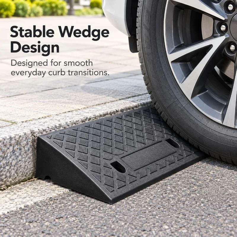 1/2/3/4PCS 60mm Kerb Ramp Non-Slip Plastic Threshold Ramp for Car Bicycle Wheelchair, Smooth Uphill Driveway Curb Access
