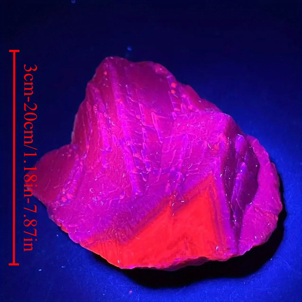 1pc Chic Black Rose Fluorite Crystal Cluster- Intense Red & Blue UV Reactive- Striped Pattern