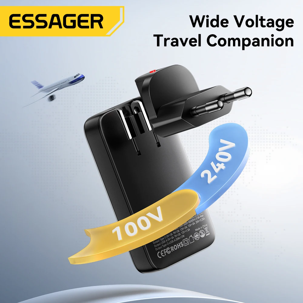 Essager 45W GaN Charger USB Type C PD3.0 Fast Charge For Tablet MacBook QC4.0 3.0 Phone Charger For iPhone16 15 14 Xiaomi Huawei