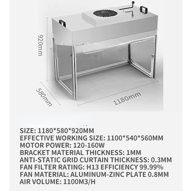 超薄型ワークベンチマシン,帯電防止,ワークショップラインコンソール,100レベルのクリーニング,220v