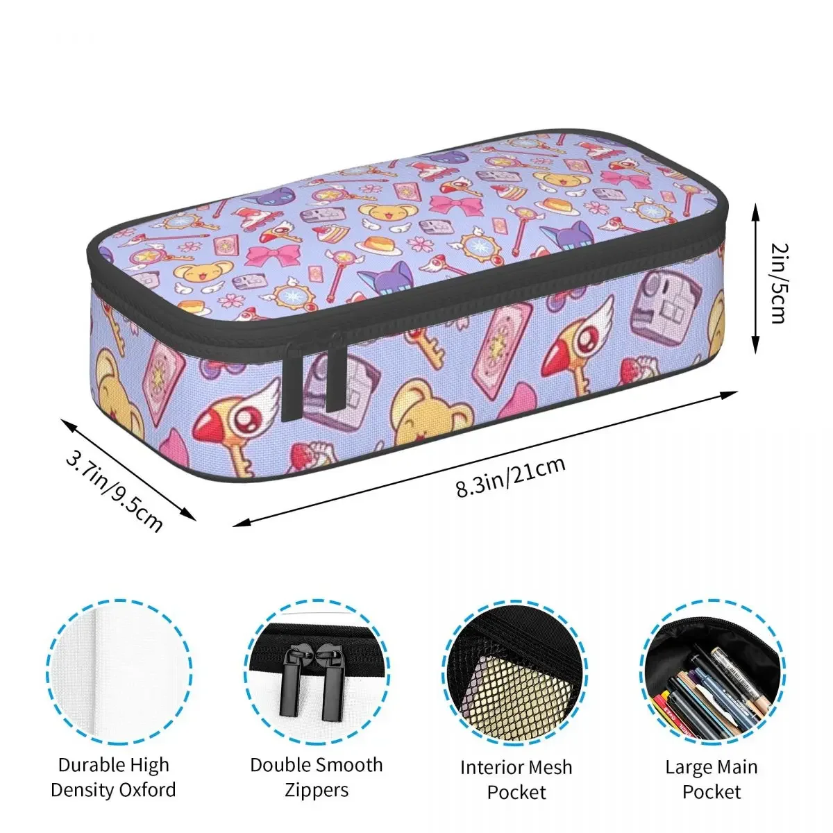 Sakura Card Captor - Violet Pencil Case for Boy Girl School Pen Box Pencil Bag Stationery Supplies Pen Holder Bag