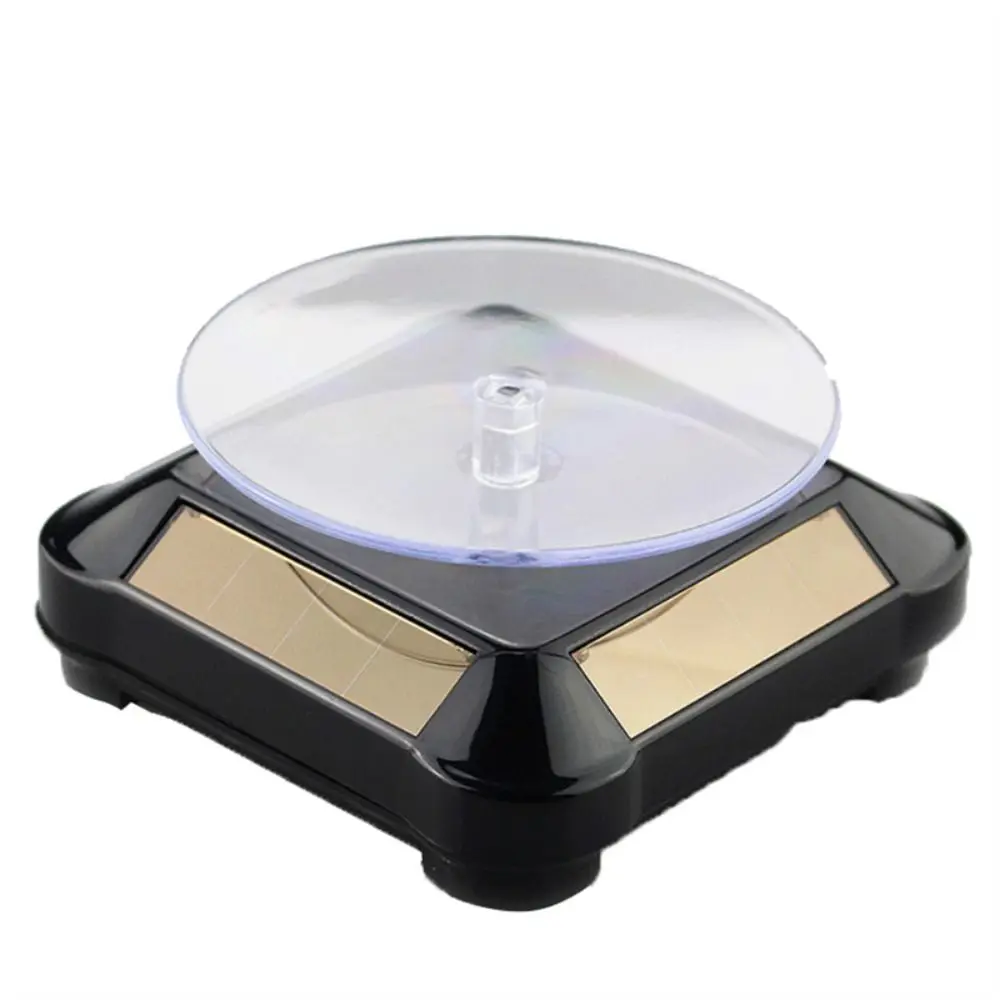 Turntable Designed Solar Jewelry Display Stand Displaying Watches Bracelet Necklace Rotating Table Solar Power 360 Degree