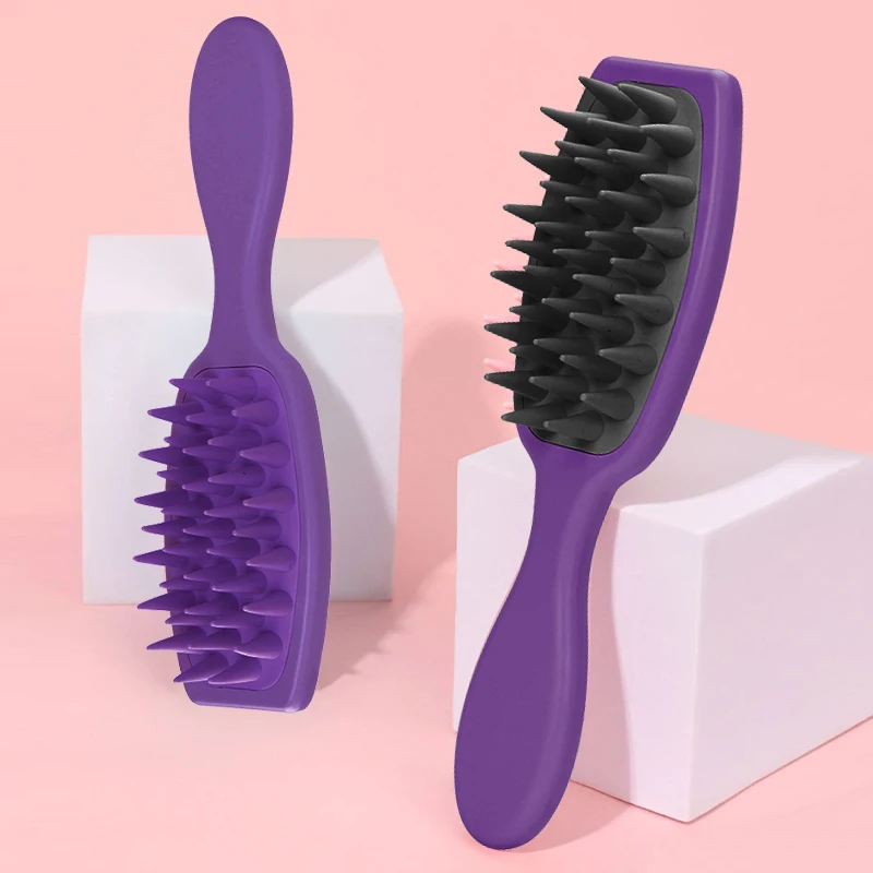 1PCS Handle Shampoo Brush Soft Hair Care Silicone Scalp Massage Comb Shower Hair Extended Cleaning Brush Body Hair Scrubber