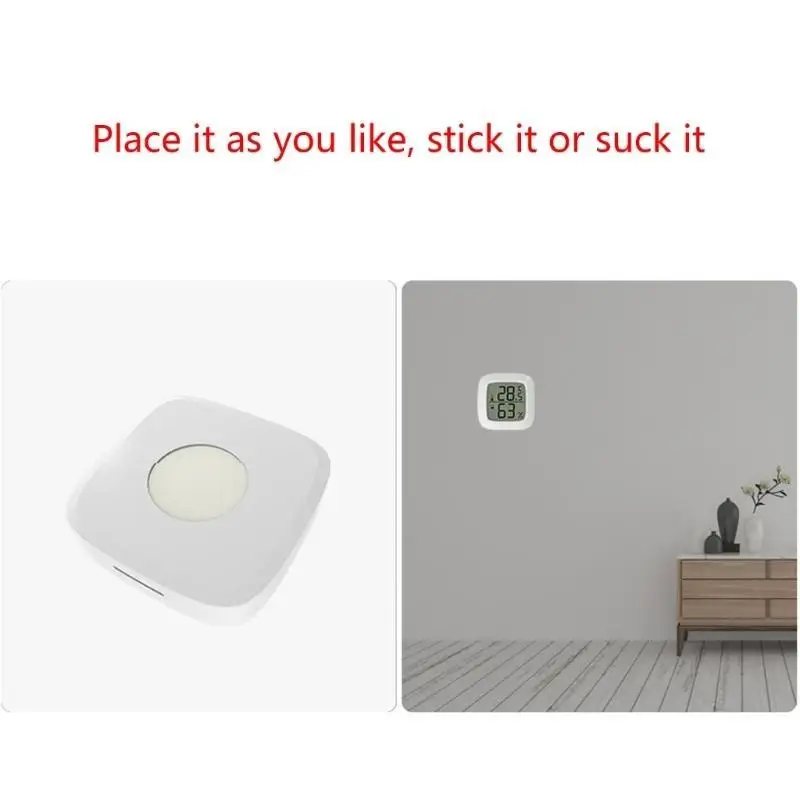 

Y1UD Thermometer Hygrometer Universal for Car Indoor Home Office Mini Digital Humidity Temperature Meter