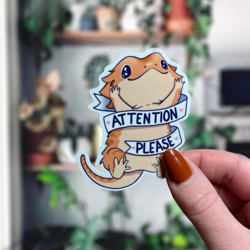 

10 наклейка с бородатым львом и ящерицей, подходящая для ноутбуков, автомобилей, багажа, скейтборда, скрапбукинга