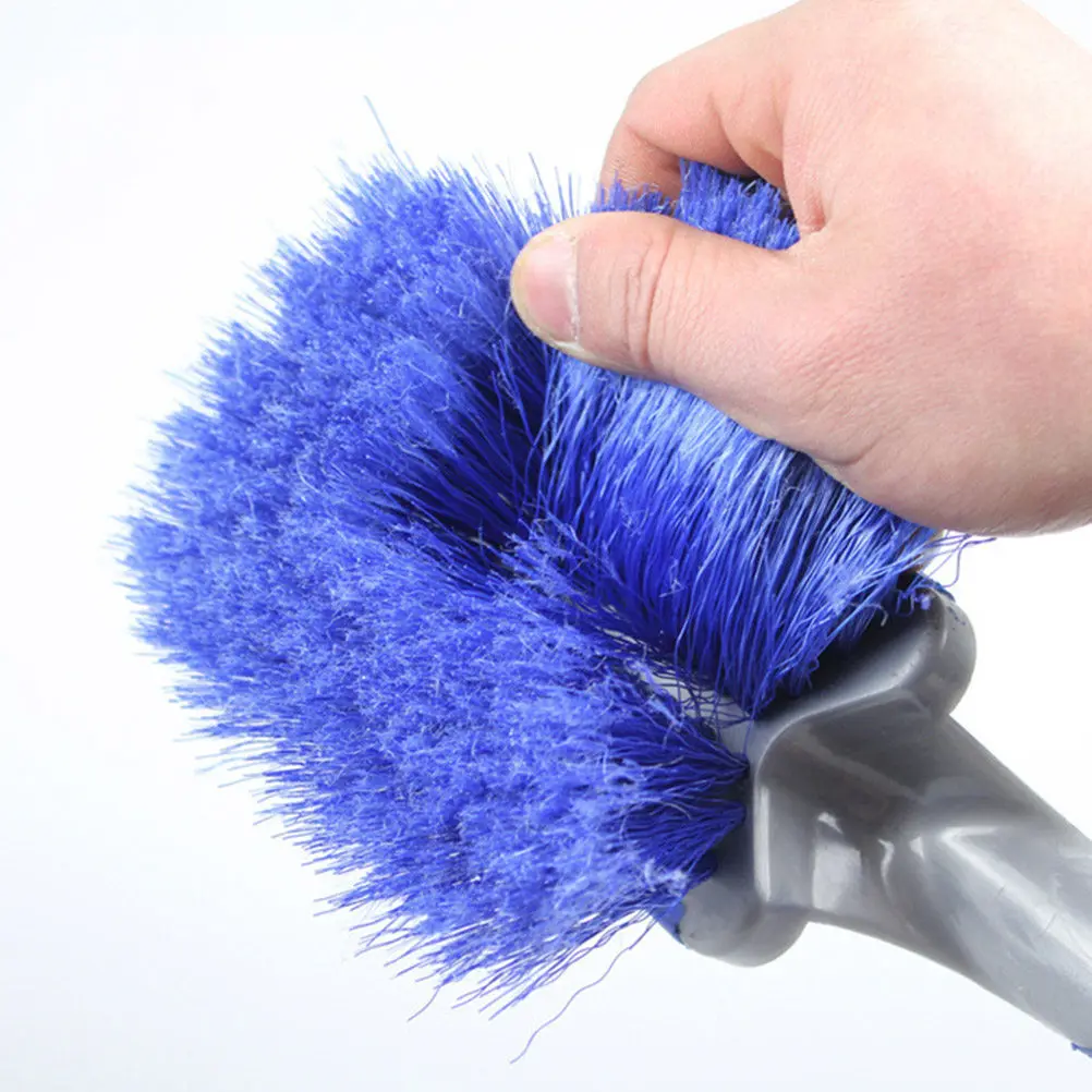 1Pcs Ergonomic Tire Cleaning Brush with Sturdy Bristles Wheel Brush for Car Bike Tyre Surface Gap Rim Deep Clean