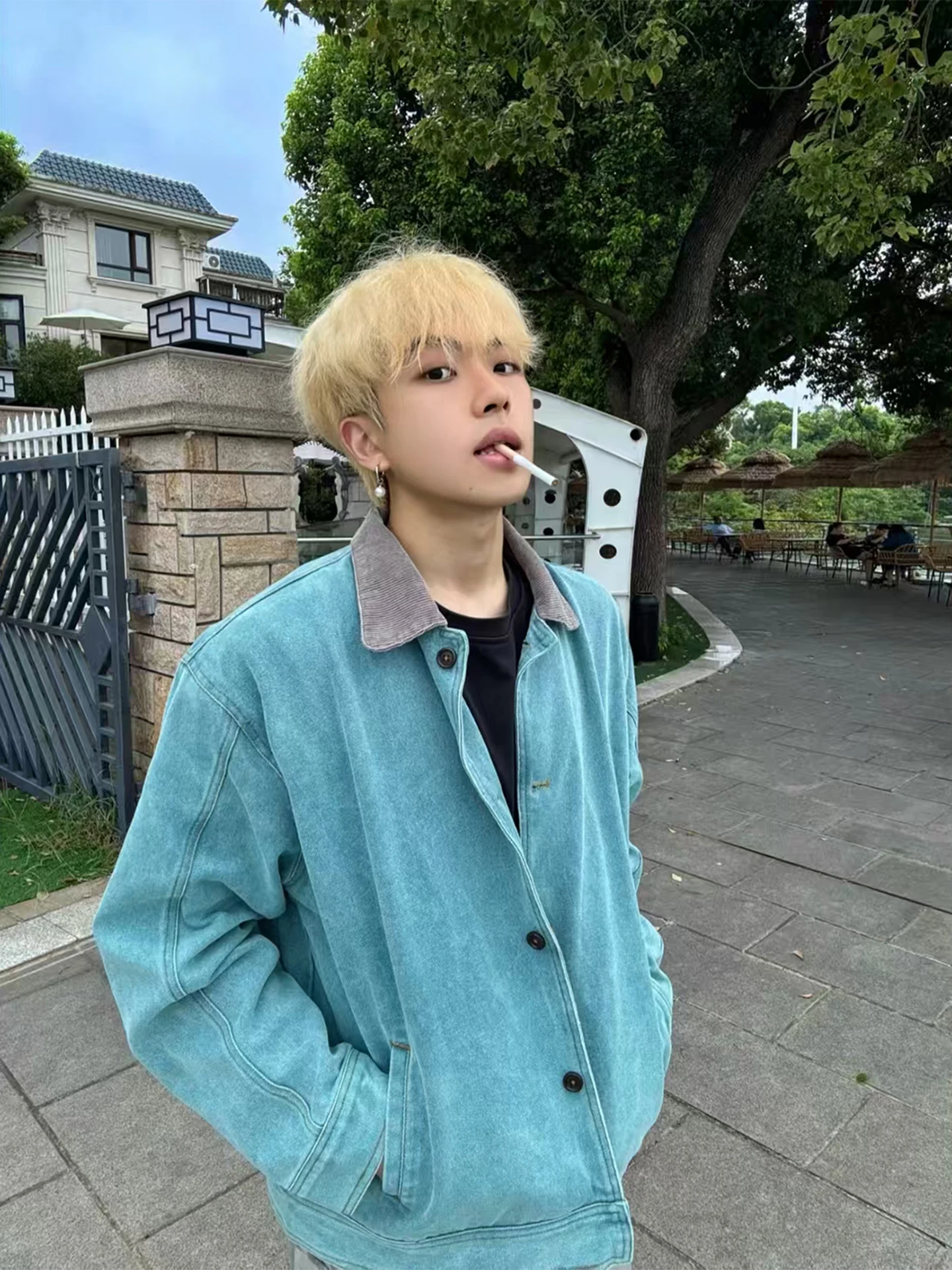 

Мужская куртка для ранней осени, водонепроницаемая, в американском ретро-стиле, свободного кроя, с воротником-стойкой, в стиле lazy style, с манжетами.