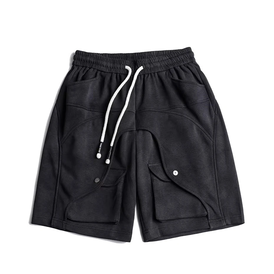 Tactical Cargo Shorts Men Streetwear Hip Hip Punk Tie Dye Short Multiple Pockets Outdoor Function Casual Knee Length Pants Male