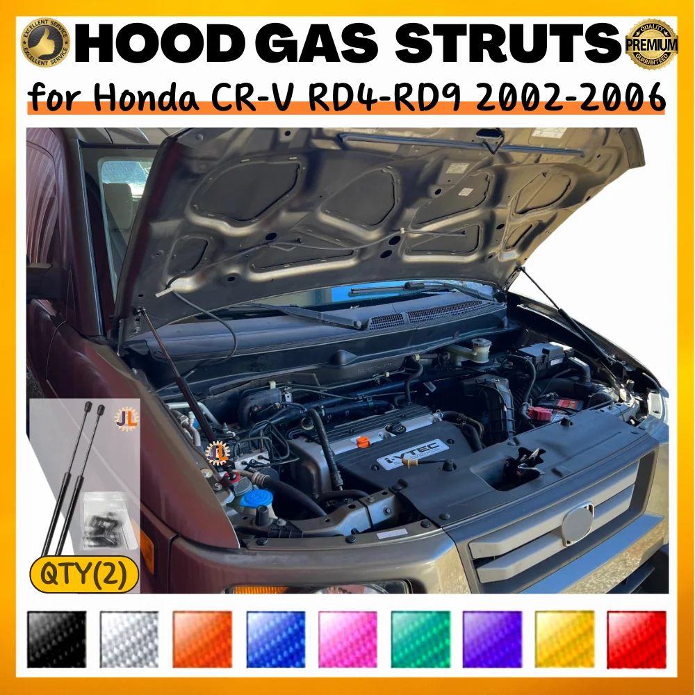 

Qty(2) Hood Struts for Honda CR-V RD4-RD9 2002-2006 Front Bonnet Modify Gas Springs Shock Absorber Lift Supports Dampers