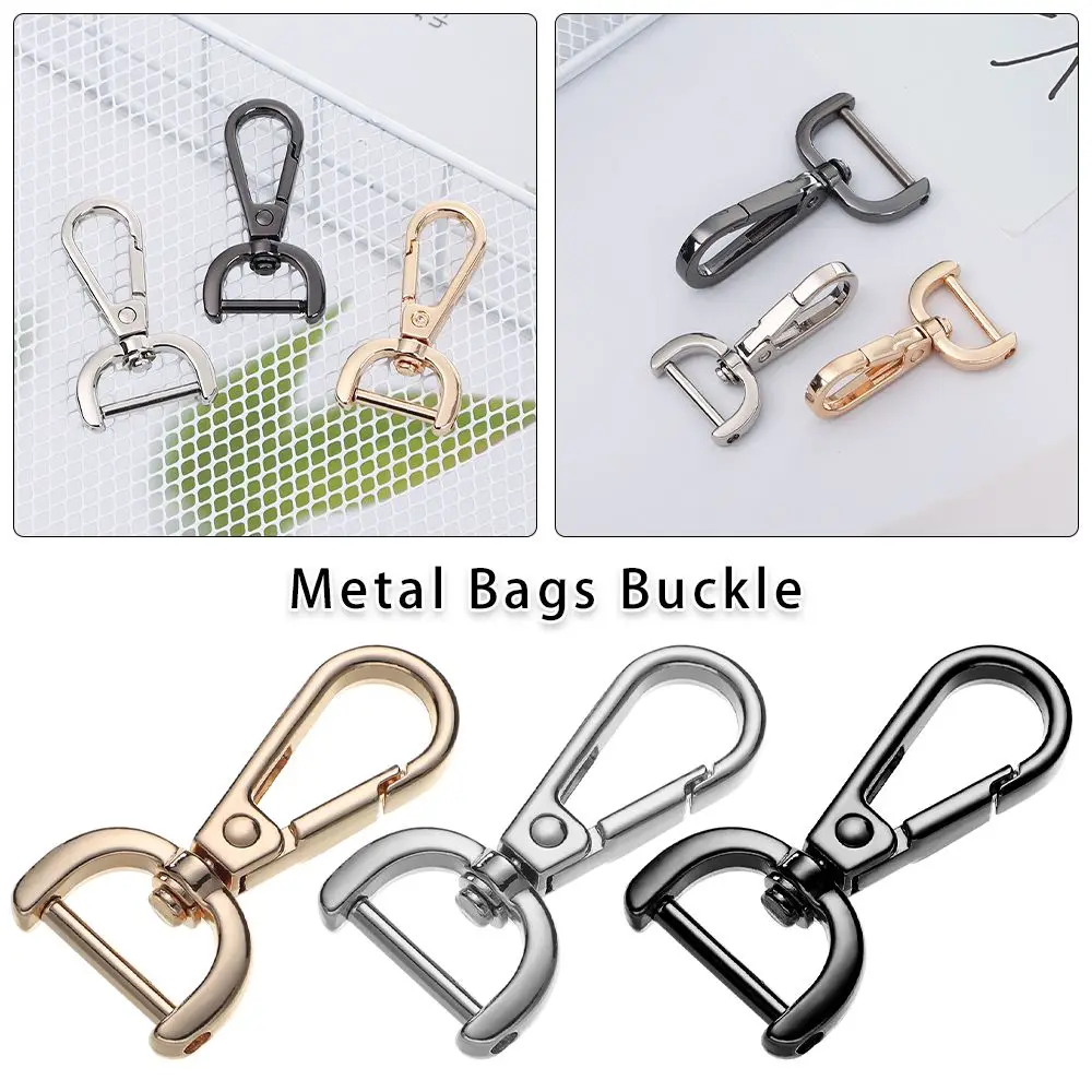 Metal Hardware Split Ring Bag Part Accessories DIY KeyChain Detachable Snap Hook Screw Buckle Bags Strap Buckles Lobster Clasp