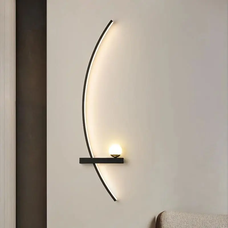 Modern Wall Lamp LED 55/105cm Indoor Decorative Wall Sconces For Living Room Bedroom Bedside Home-Appliance Remote Control Light