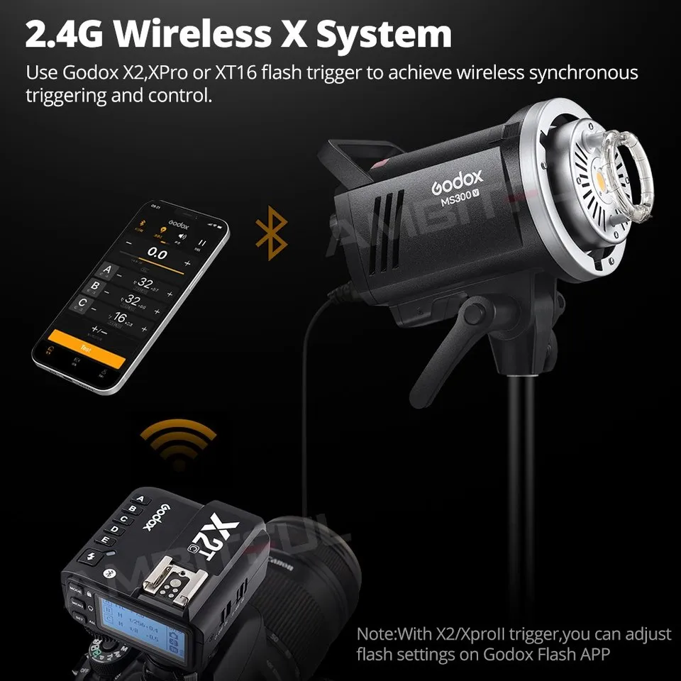 

MS200V MS300V Studio Flash 200W 300W Durable Design Power Adjustment for Photography Studios