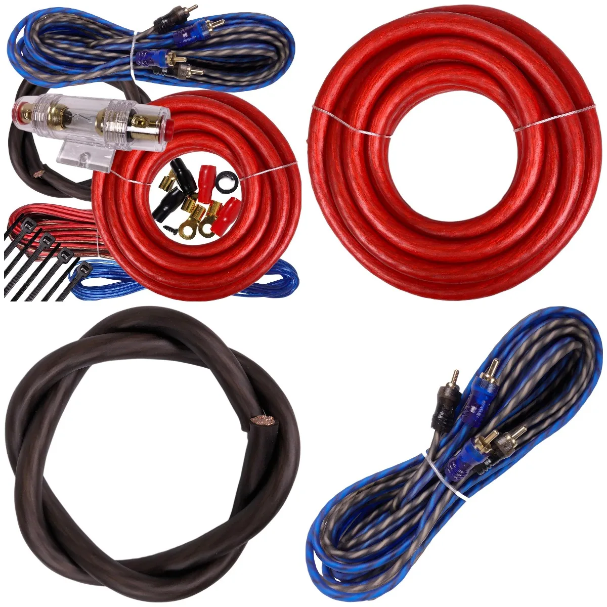 

2000W 4 Gauge Amp Wiring Kit RED - for Car Truck Motorcycle RV ATV - Complete Installation Kit for DIY & Pros