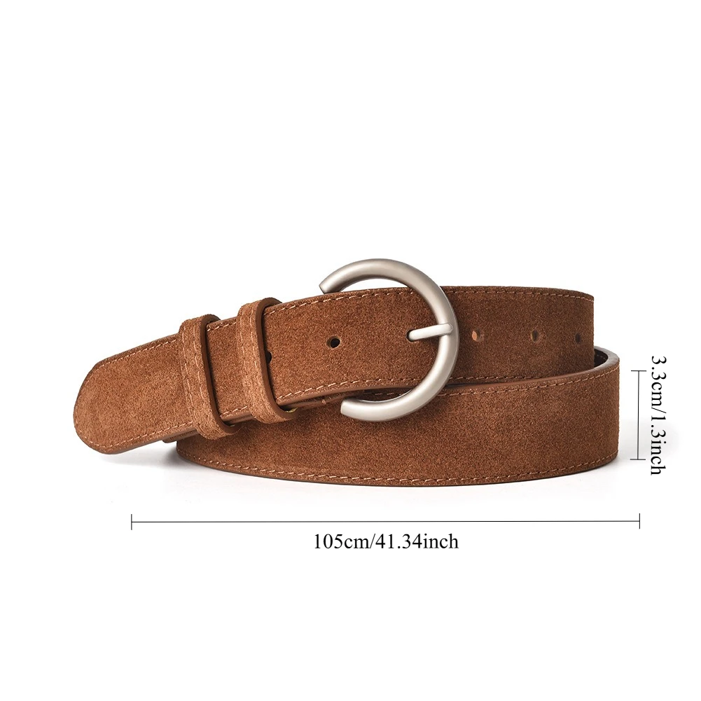 เข็มขัดหนังสไตล์วินเทจอเนกประสงค์สำหรับผู้หญิง เหมาะสำหรับกางเกงยีนส์ ชุดเดรส ใส่ในชีวิตประจำวัน ออกงานลำลอง และเข้ากับแฟชั่นต่างๆ