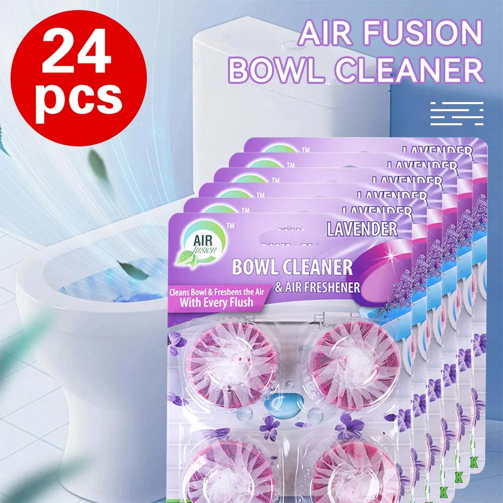 Air Fusion Automatic Toilet Bowl Cleaner Tablets 24 Pc 6 Pack Lavender Scent Slow-Releasing Toilet Tank Cleaners for Deodorizing