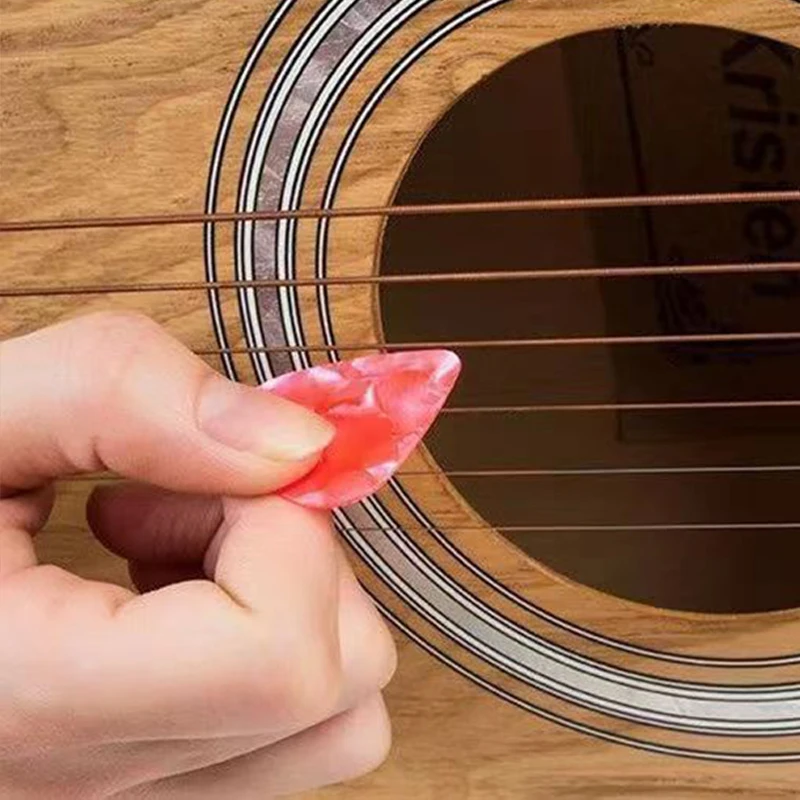 Guitar Picks Plectrum Mediator Celluloid Electric Smooth Guitar Picks Bass Acoustic Color Electric Guitar Accessories TMZ