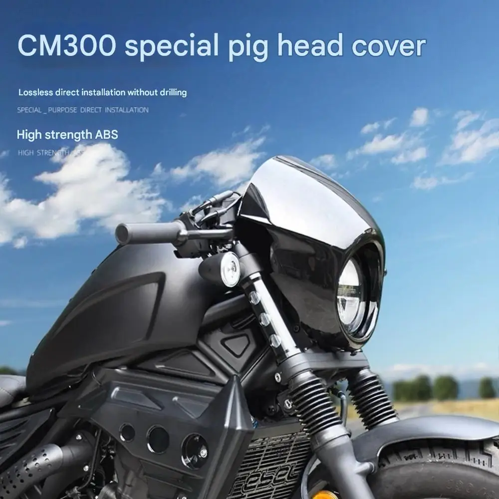 Modified windshield fit for honda REBEL 300 CMX300 black headlight cover for rebel 300 cmx300