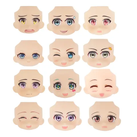 OB11 Doll Face 1/12 BJD Doll Face con 3D Anime Decal Eyes Cute Change Faces per GSC Head accessori fai da te per ragazza regalo giocattolo per bambini