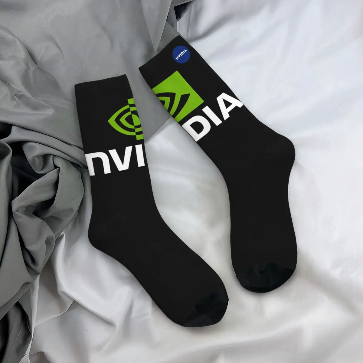 Grappige Gekke Compressie Geweldige Sok Voor Mannen Hiphop Harajuku Nvidia Vrolijke Naadloze Patroon Gedrukt Jongens Crew Sok Casual Cadeau