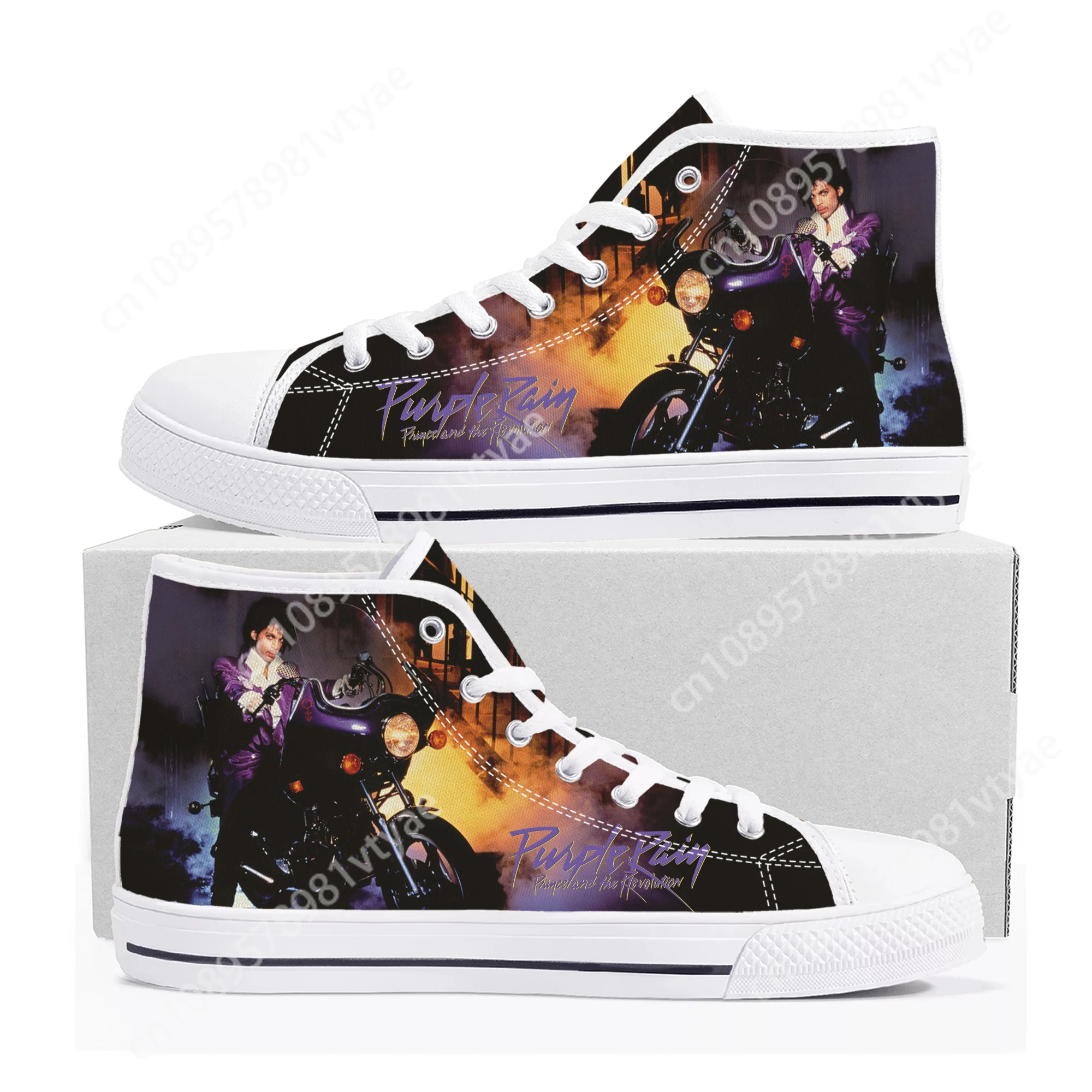 Prince Rogers Nelson Singer High Top High Quality Sneakers Mens Womens Teenager Canvas Sneaker Casual Couple Shoes Custom Shoes