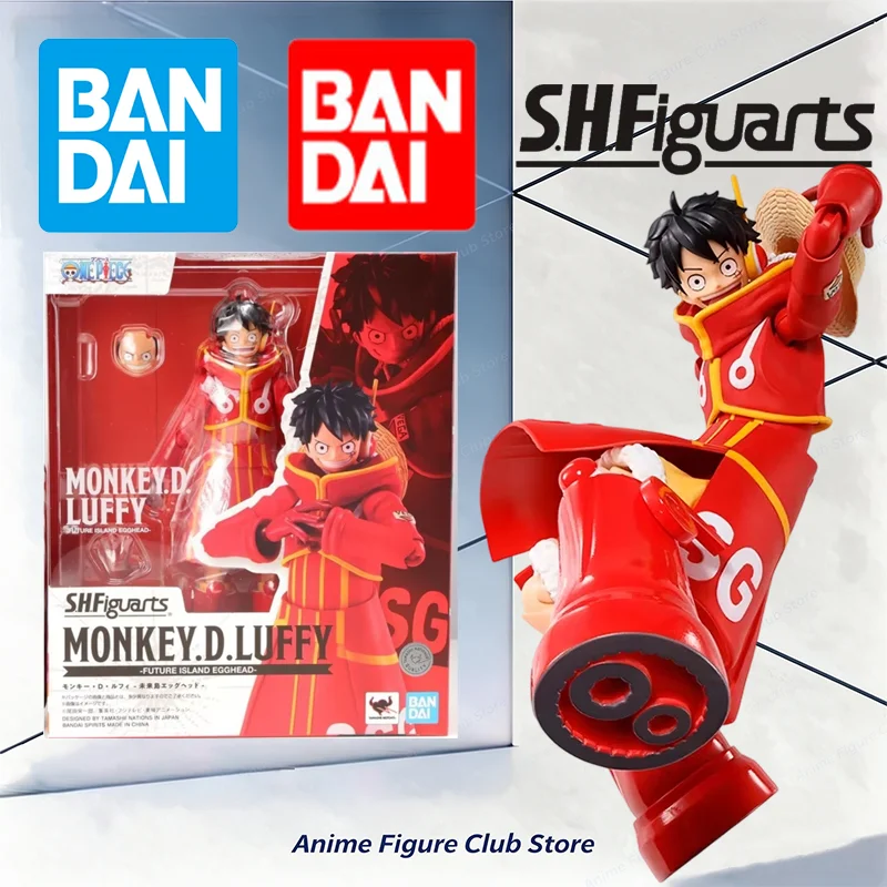 100% Genuine BANDAI SHF One Piece Monkey D Luffy Future Island Egghead Anime Action Figure Collectible Model Toys Gift In-Stock