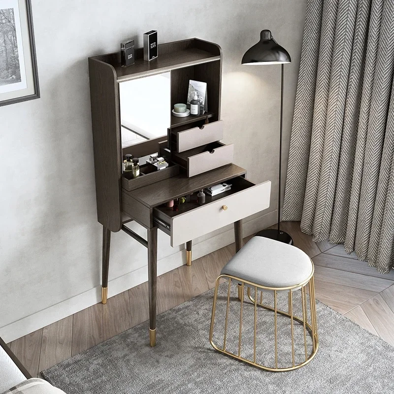 

Vogue Jieshi Design Modern Bedroom Makeup Furniture Removable Mirrored Dressing Table Furniture high quality