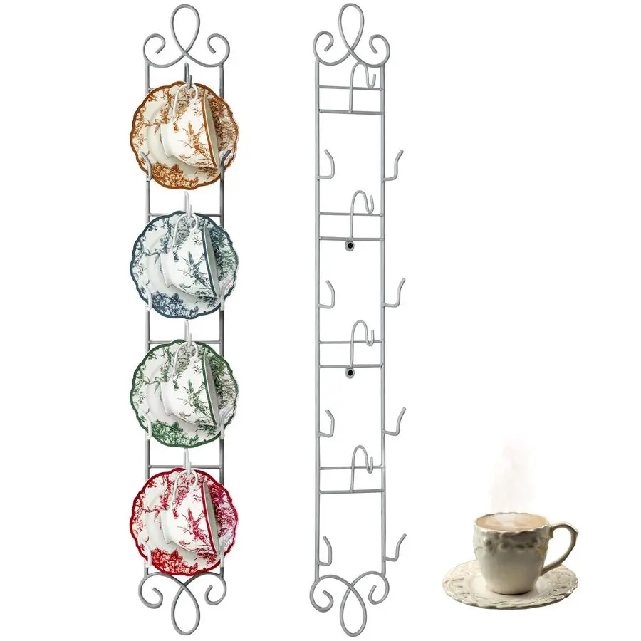 

2 шт. 36 x 5, подставка для чашек чая и блюдца, 4-х ярусная вертикальная настенная подставка для чашек, держатель для тарелок, настенные вешалки для тарелок, декоративная скоба