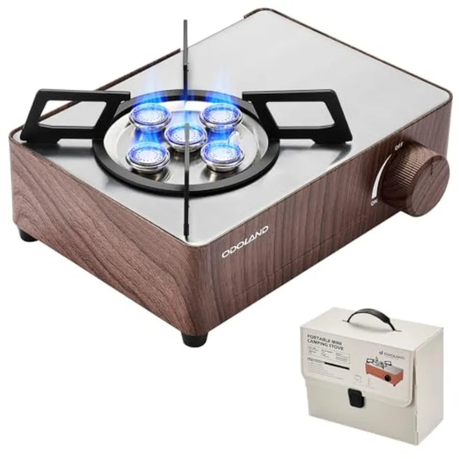 

7500BTU Camping Butane Stove with Compact Carry Case, CSA Certified Portable Gas Stove for Backpacking, Picnic, Outdoor Adventu