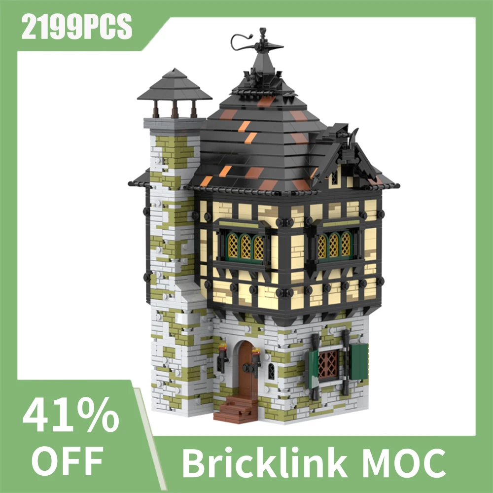 NEW 2199pcs MOC European Street View Medieval Cottage Building DIY creative ideas Retro child Toy Birthday Gift building blocks