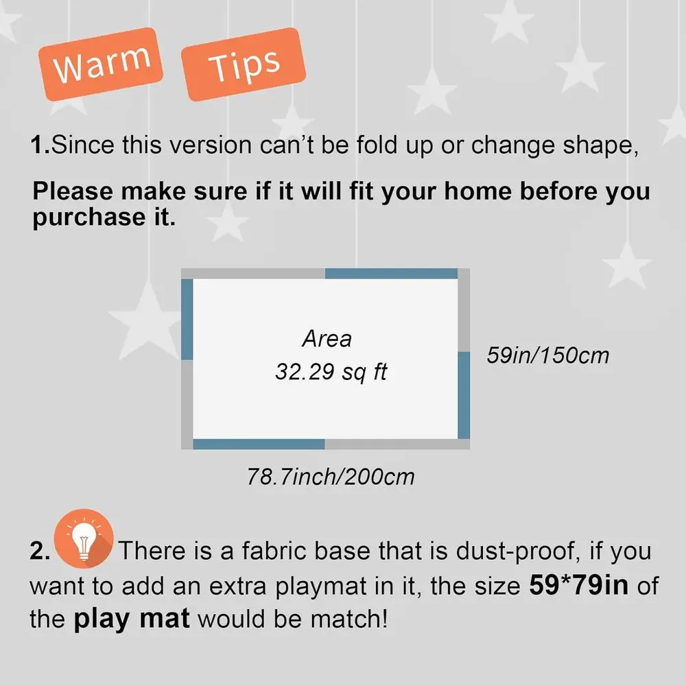 Extra Large Baby & Toddler Playpen with Safety Gate, Durable Cationic Navy Blue Play Yard, 79x59