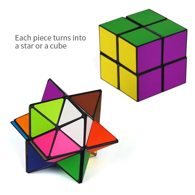 2pcs Set Colorful Folding Cube Magic Star Infinite Cube Puzzle Toy Children Kids Gift Toy Youth Adult Instruction