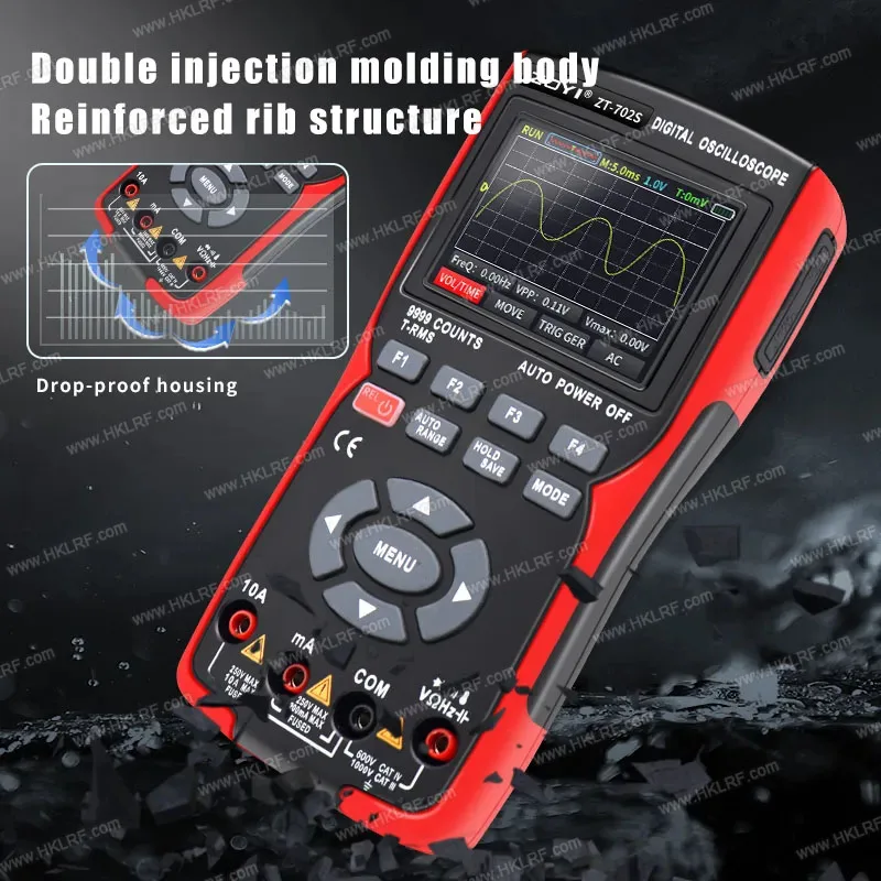 ZOYI ZT-702S مقياس رقمي متعدد 2 في 1 شاشة IPS 2.8 بوصة، عدد 999، 10 ميجا هرتز 48MSa/s مقياس متعدد راسم الذبذبات في الوقت الحقيقي #2