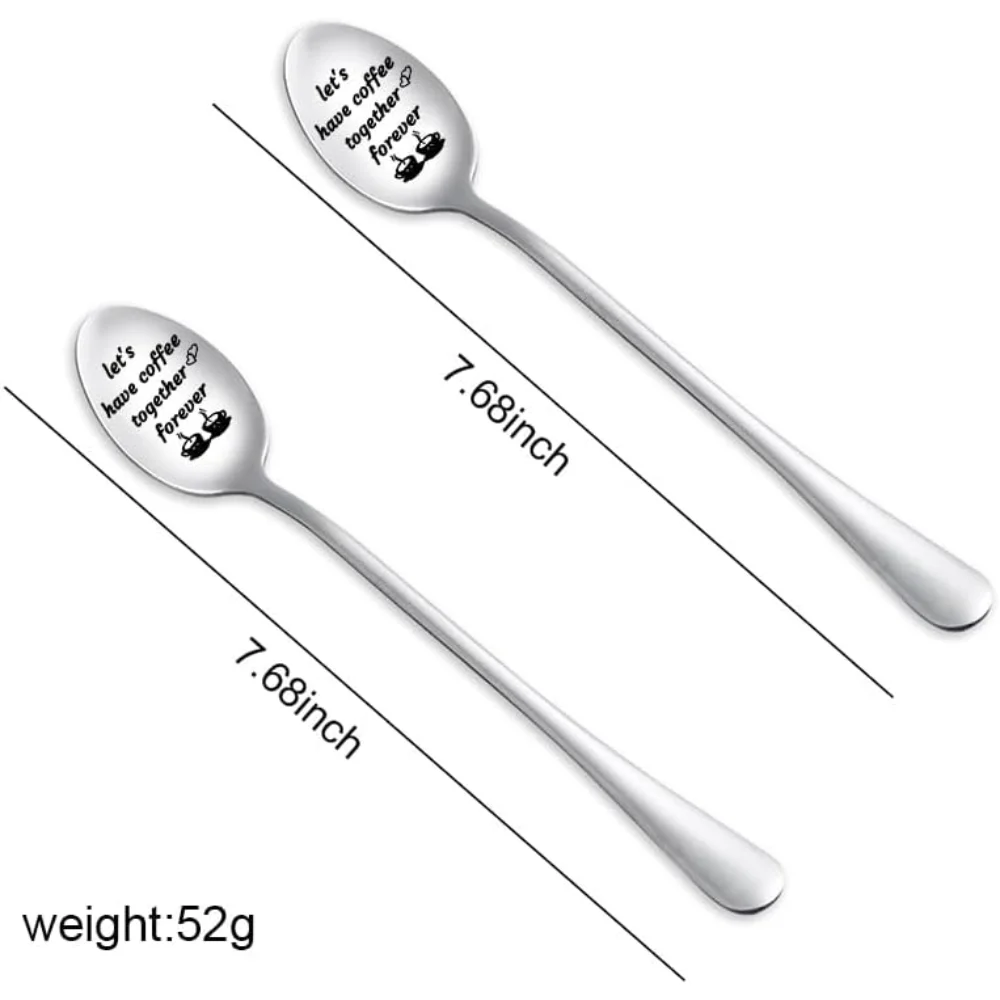 Lets Have Coffee Together  Spoon Set for Couple Christmas Gifts for Men Husband from Wife Birthday Gifts for Women Girlfriend St