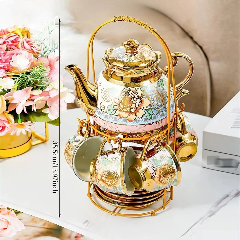 American and European Fancy High-value Retro High-end Exquisite High-end Tea Set Ceramic Coffee Cup Set