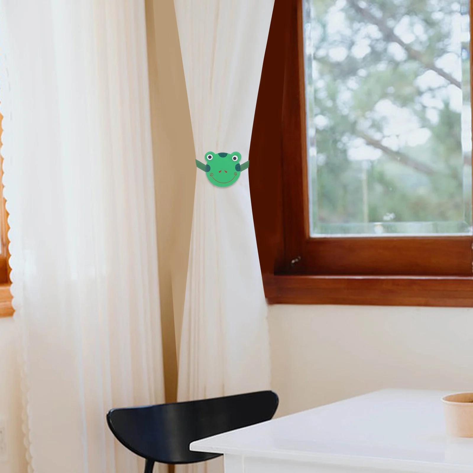 

2pcs Cartoon Frog Curtain Tiebacks Magnetic Buckles Decorative Holdbacks For Bedroom Nursery Adjustable Curtain Ties Drapes