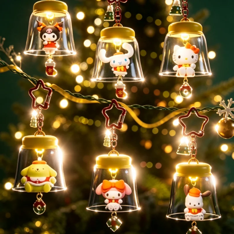 Cartoon HOLLY BOX Sanrio-Charakter Beleuchtete Glocke Hängende Ornamente Weihnachtsbaum-Dekoration Taschenanhänger
