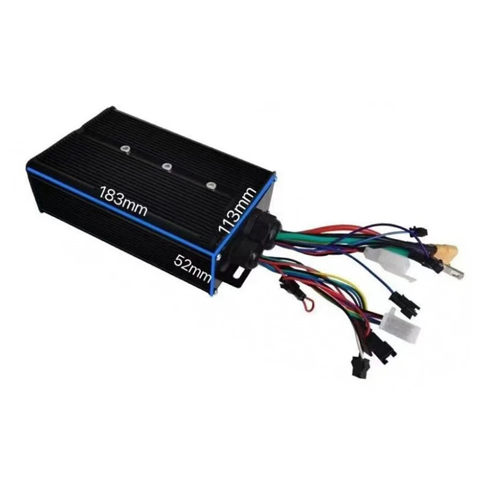 3000W Electric Bike Brushless Motor Controller 48V-72V 60A/80A Dual-Mode 18-Tube Sine Wave DC Motor Brushless Controller Black