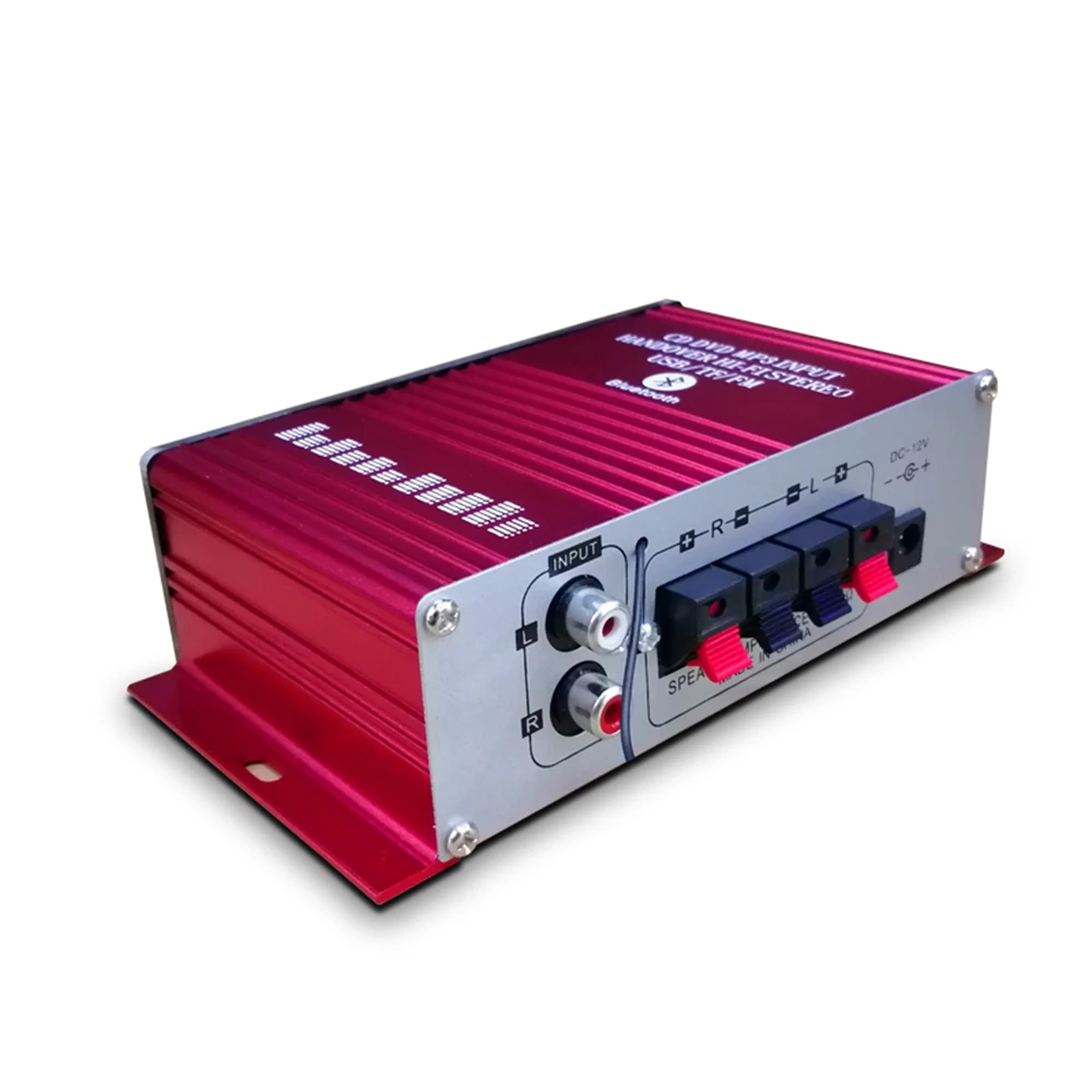 12V 2.0 Channel HIFI Stereo Audio Amplifier Wireless Bluetooth Home Car Fidelity Amplifier For Mic TF Card USB FM Home Amplifier