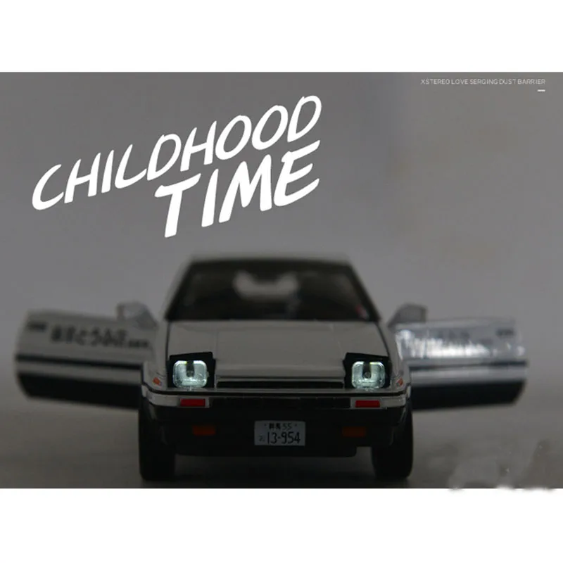 1:32 AE86 Alloy Diecast Car Model Vehicle Light Sound Simulation Pull Back Car For Kid Toys Gifts