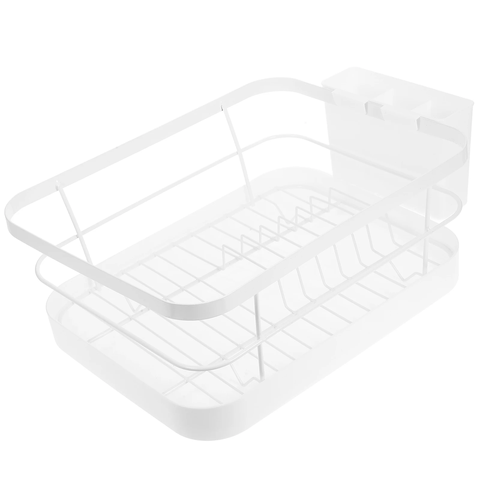 

Dish Storage Rack Large Capacity Dishes Drying Bowls Cups Drainer White Kitchen Counter 9 Plates 12 Bowls Cutlery Organizer