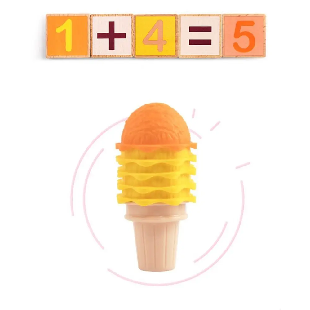 Ensemble de jeu de crème glacée en plastique pour enfants, maison de jeu en forme de couleur, jouet alimentaire, reconnaissance Montessori, jouet d'apprentissage des mathématiques