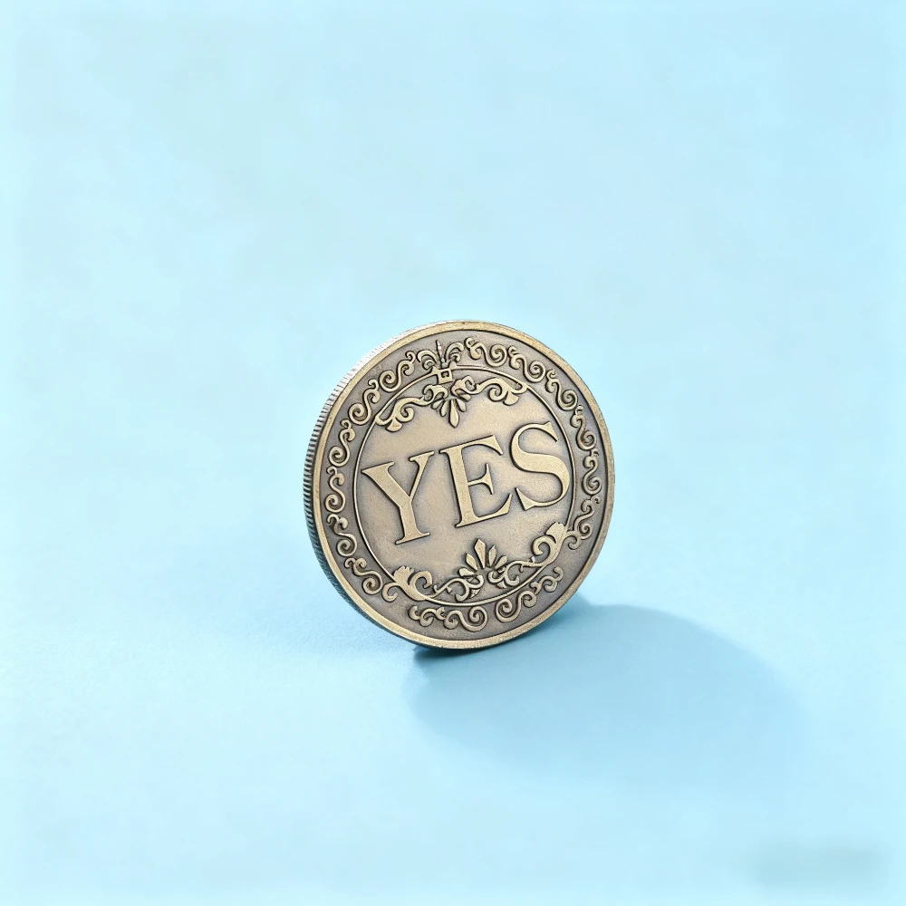 برونزية نعم أو لا تحديد القرار عملة تذكارية عملات غير عملة لعبة الدعامة مجموعة عملات التحدي