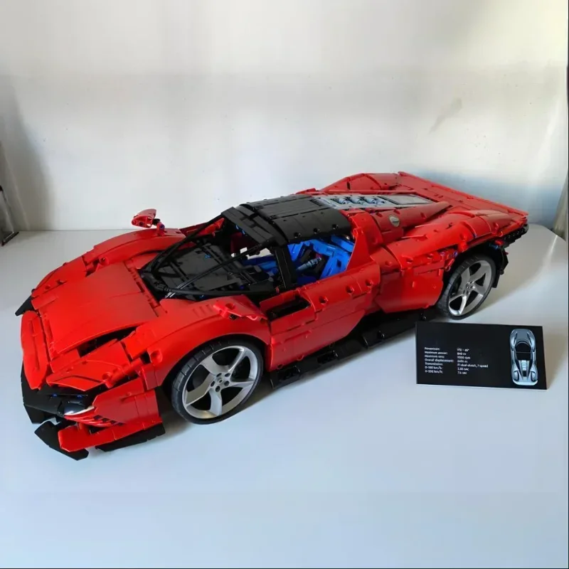 3778PCS MOC Technical 1:8 Red SP3 Supercar Building Blocks Set Model Collectible Display Assembly Toy Birthday Gifts for Boys view 3