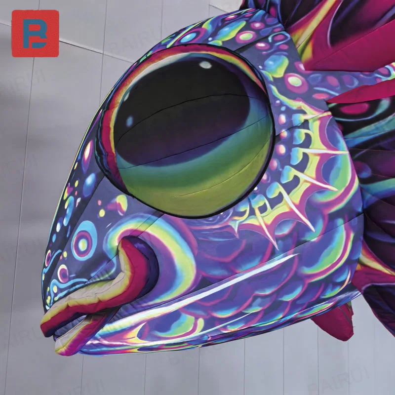 Inflatable fish, with air blower, inflatable parade fish cartoon inflatable costume puppet-themed party decoration