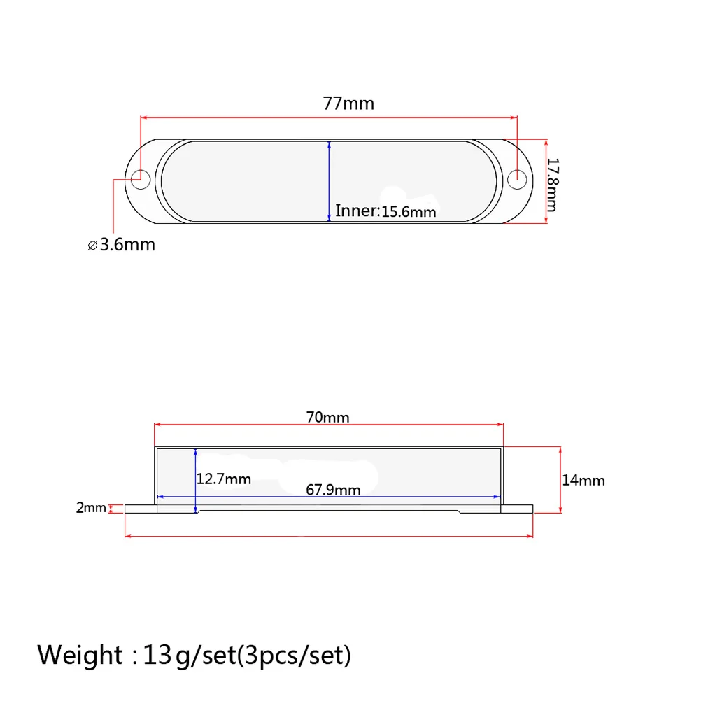 

3Pcs Silver Single Coil Pickup Covers Replacement Parts for Electric Guitar DIY Parts and Accessories Pickup Cover Guitar